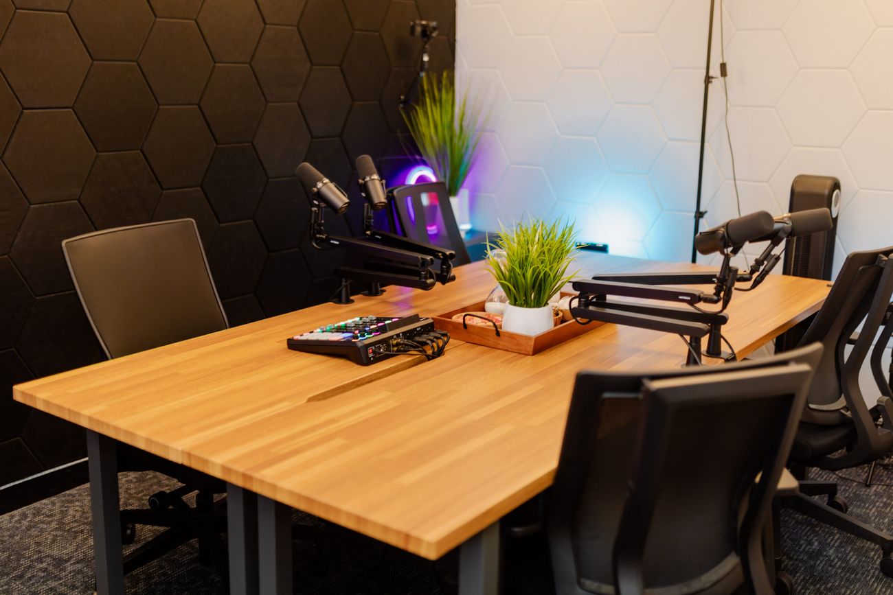 Host recording a video podcast episode in San Antonio