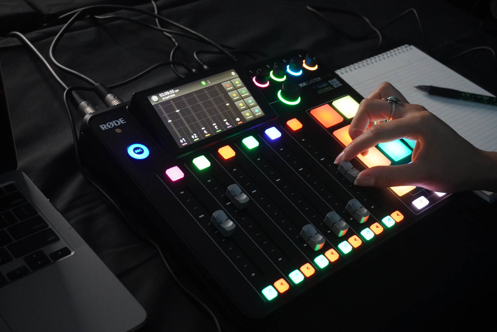 RØDECaster Pro II podcast production console in San Antonio.