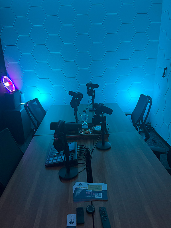 Podcast Studio Rental Space Lighting in San Antonio